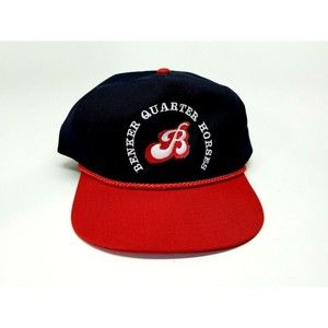 Vintage Snapback Benker Quarter Horses Trucker Hat Cap Red White Blue
